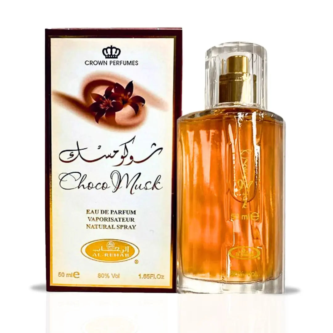 Choco Musk Eau De Parfum Spray 50ml – Irresistible Vanilla Musk for Men & Women, Long-Lasting Arabian Fragrance by Al Rehab