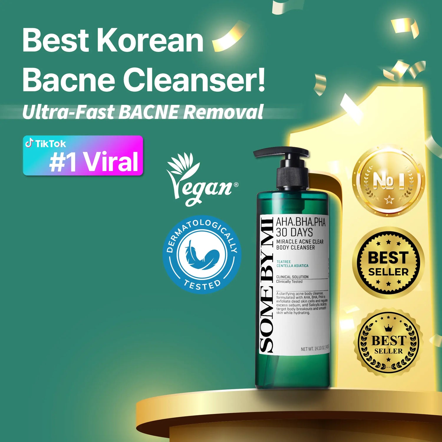 Korean Body Care Set - Gentle Exfoliating Body Wash for Acne-Prone Skin & Hydrating Daily Body Cream - Korean Skincare