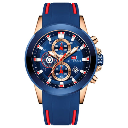 Elevate Your Style with the MINI FOCUS Luxury Chronograph Men's Watch – Waterproof Casual Sport Date Quartz Silicone Wristwatch