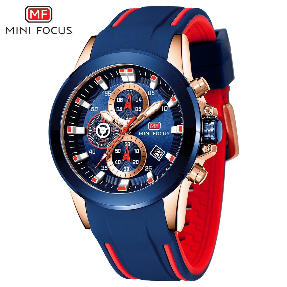 Elevate Your Style with the MINI FOCUS Luxury Chronograph Men's Watch – Waterproof Casual Sport Date Quartz Silicone Wristwatch