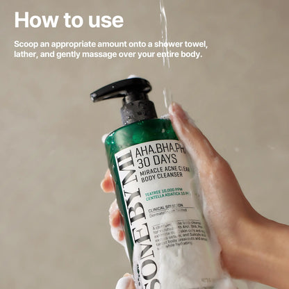Korean Body Care Set - Gentle Exfoliating Body Wash for Acne-Prone Skin & Hydrating Daily Body Cream - Korean Skincare