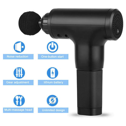 Professional Deep Tissue Percussion Massage Gun with Four Interchangeable Heads