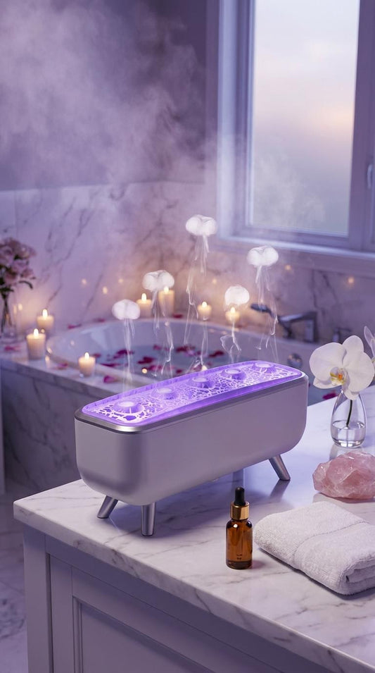 Transform Your Space with the 300Ml Dynamic Dancing Jellyfish Air Humidifier - Colorful Aromatherapy Diffuser with 5 Nozzles and 2 Mist Modes for Home and Office