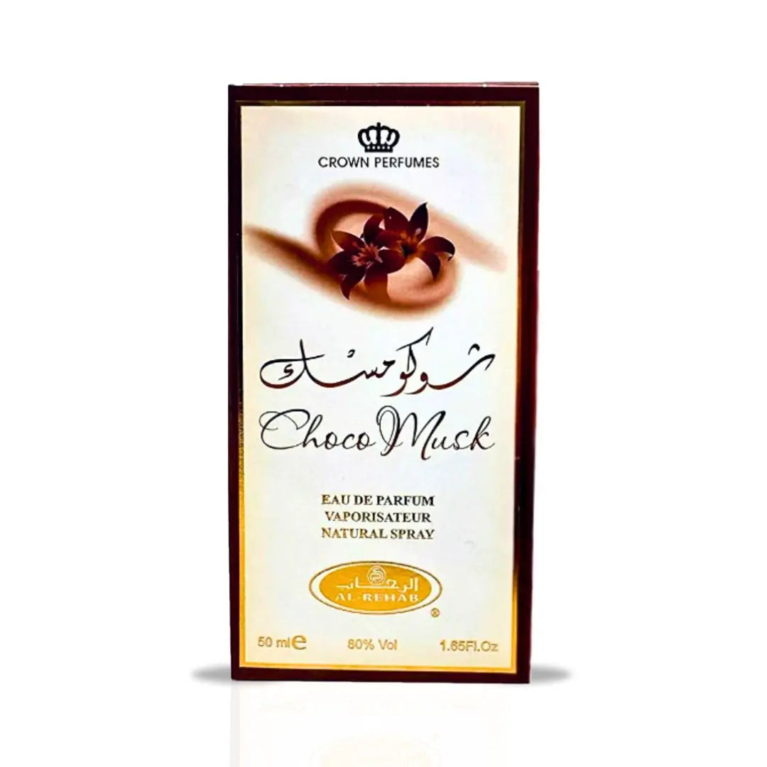 Choco Musk Eau De Parfum Spray 50ml – Irresistible Vanilla Musk for Men & Women, Long-Lasting Arabian Fragrance by Al Rehab