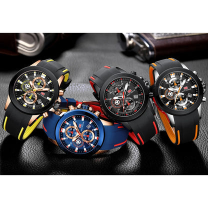 Elevate Your Style with the MINI FOCUS Luxury Chronograph Men's Watch – Waterproof Casual Sport Date Quartz Silicone Wristwatch