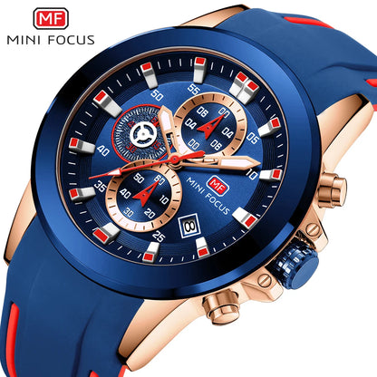 Elevate Your Style with the MINI FOCUS Luxury Chronograph Men's Watch – Waterproof Casual Sport Date Quartz Silicone Wristwatch
