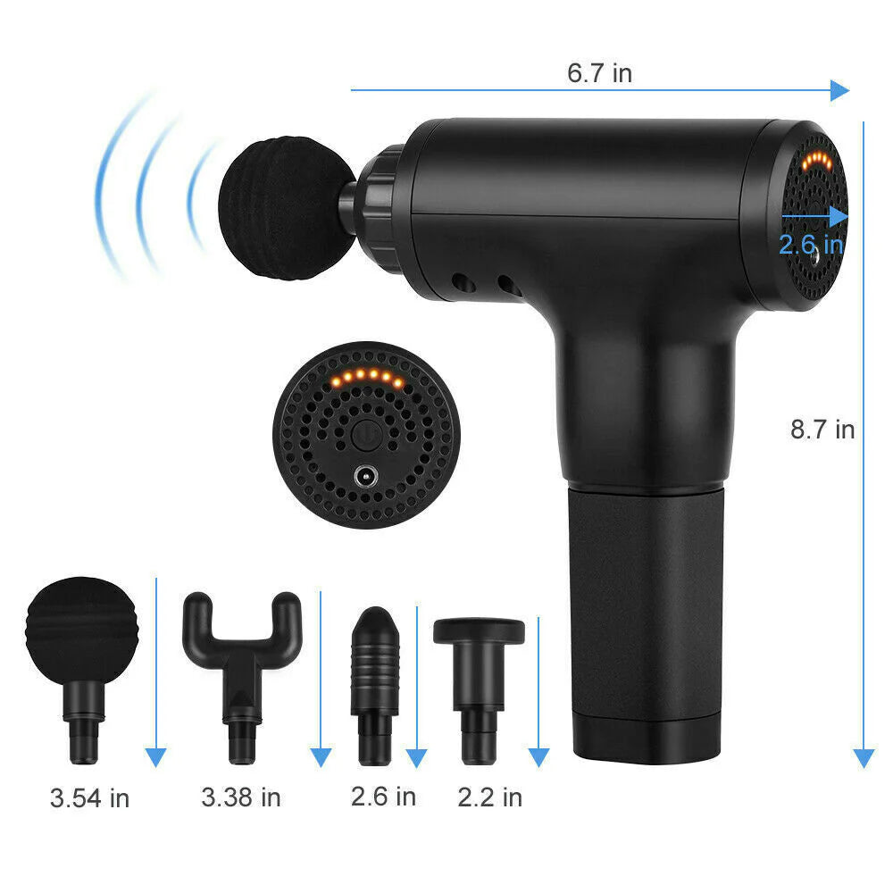 Professional Deep Tissue Percussion Massage Gun with Four Interchangeable Heads