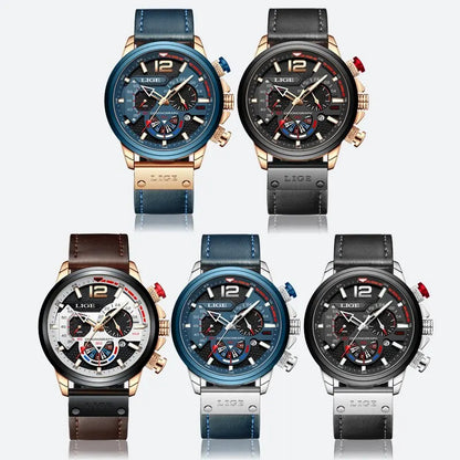 Stylish Men's Luxury Quartz Watch with Luminous Hands and Waterproof Features