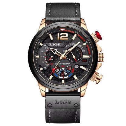 Stylish Men's Luxury Quartz Watch with Luminous Hands and Waterproof Features