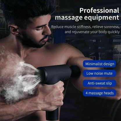 Professional Deep Tissue Percussion Massage Gun with Four Interchangeable Heads
