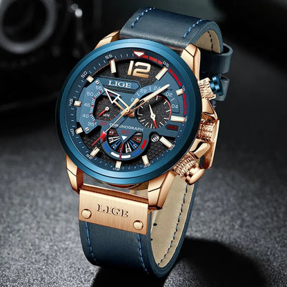 Stylish Men's Luxury Quartz Watch with Luminous Hands and Waterproof Features