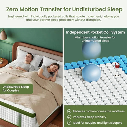 Extra Firm Hybrid King Mattress 14 Inch for Back Pain Relief with Edge Support & Cooling, Hotel Bed, Custom