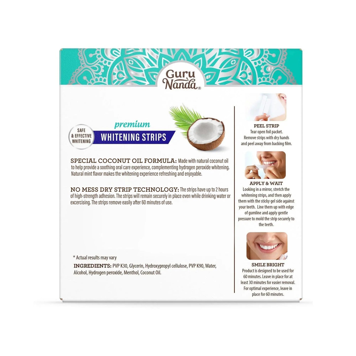 Gurunanda Whitening Strips - 7-Day Non-Slip Treatment (14 Strips Total) for a Brighter Smile!