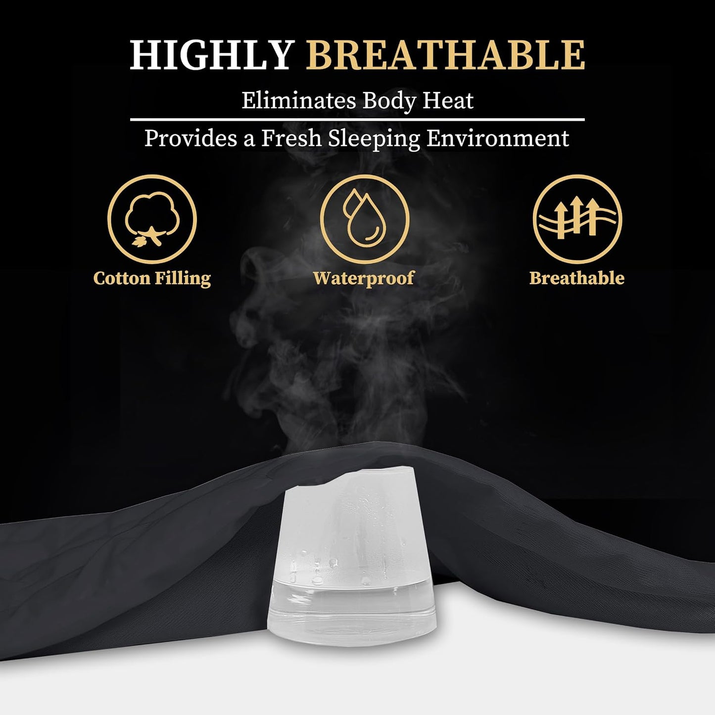 Quilted Fitted Mattress Pad Cover, Waterproof Mattress Protector, Deep Pocket Elastic Fits up to 18'', Breathable Soft Alternative Filling Mattress Pad Twin