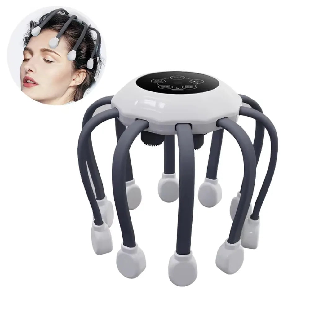 Revitalize Your Senses with the Octopus Claw Eight Claw Electric Head Massager – USB Charging Therapeutic Relaxation Tool