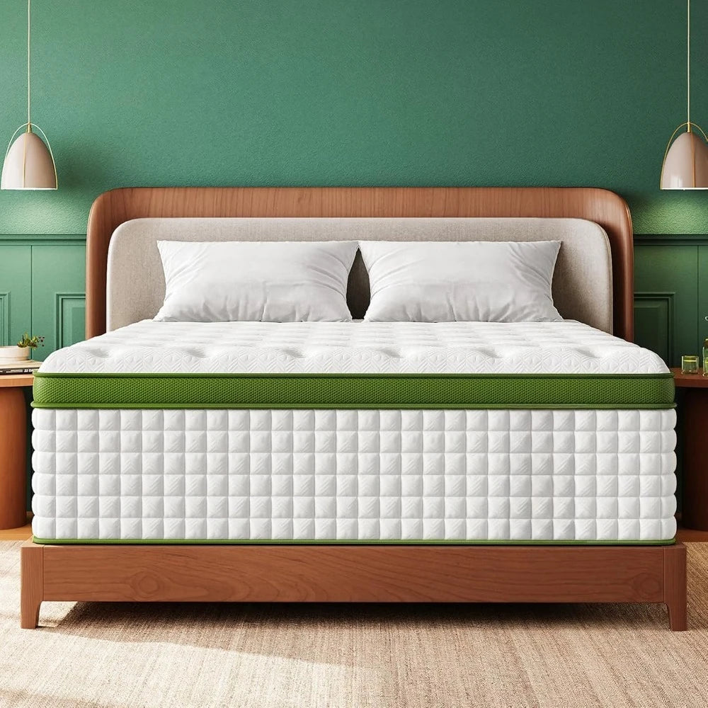 Extra Firm Hybrid King Mattress 14 Inch for Back Pain Relief with Edge Support & Cooling, Hotel Bed, Custom