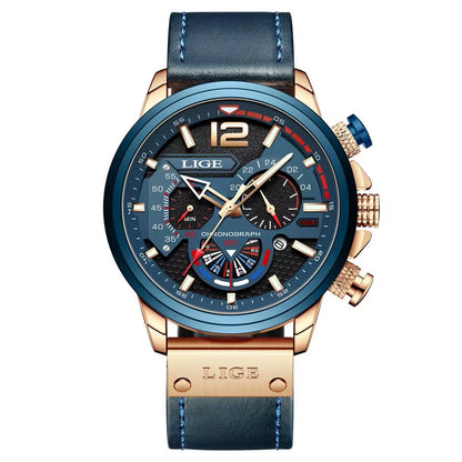 Stylish Men's Luxury Quartz Watch with Luminous Hands and Waterproof Features