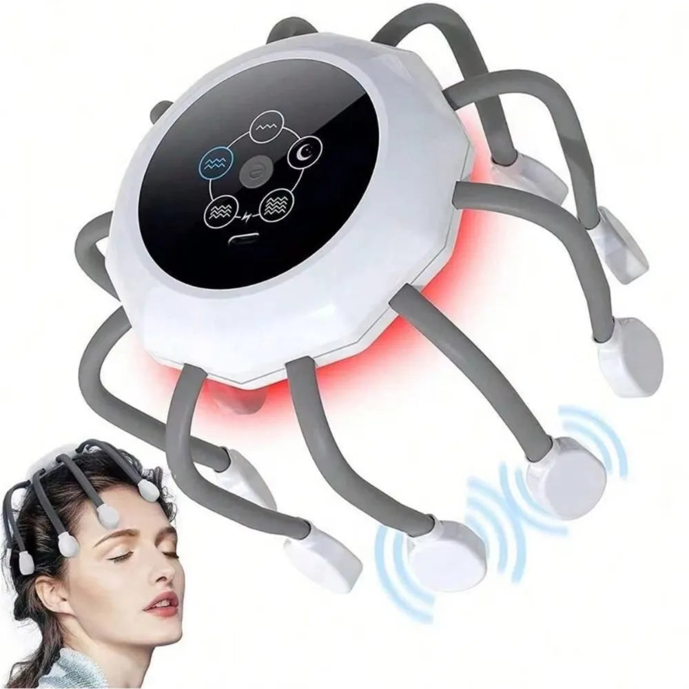 Revitalize Your Senses with the Octopus Claw Eight Claw Electric Head Massager – USB Charging Therapeutic Relaxation Tool