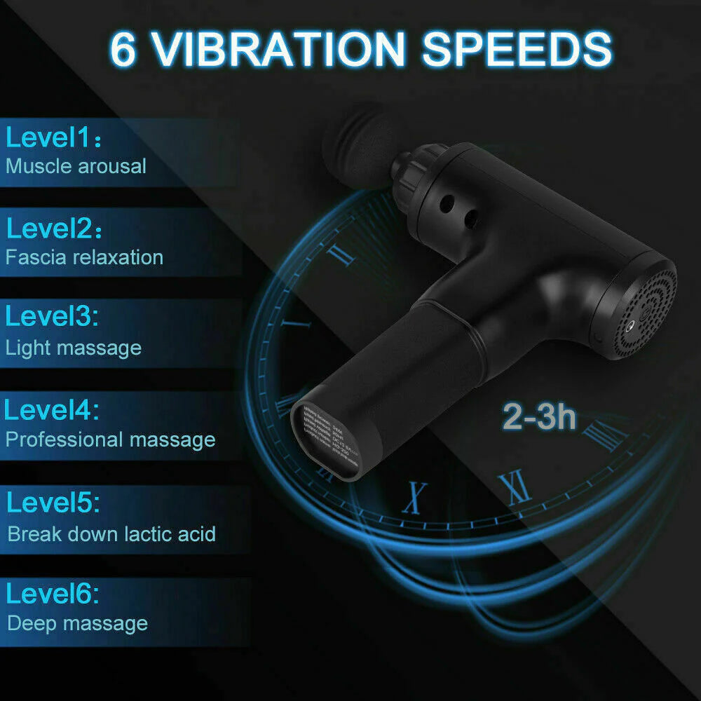 Professional Deep Tissue Percussion Massage Gun with Four Interchangeable Heads
