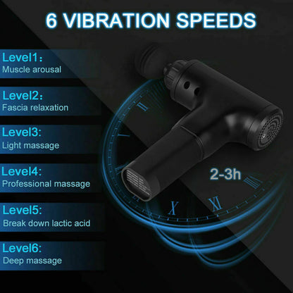 Professional Deep Tissue Percussion Massage Gun with Four Interchangeable Heads