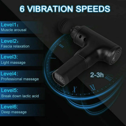 Professional Deep Tissue Percussion Massage Gun with Four Interchangeable Heads