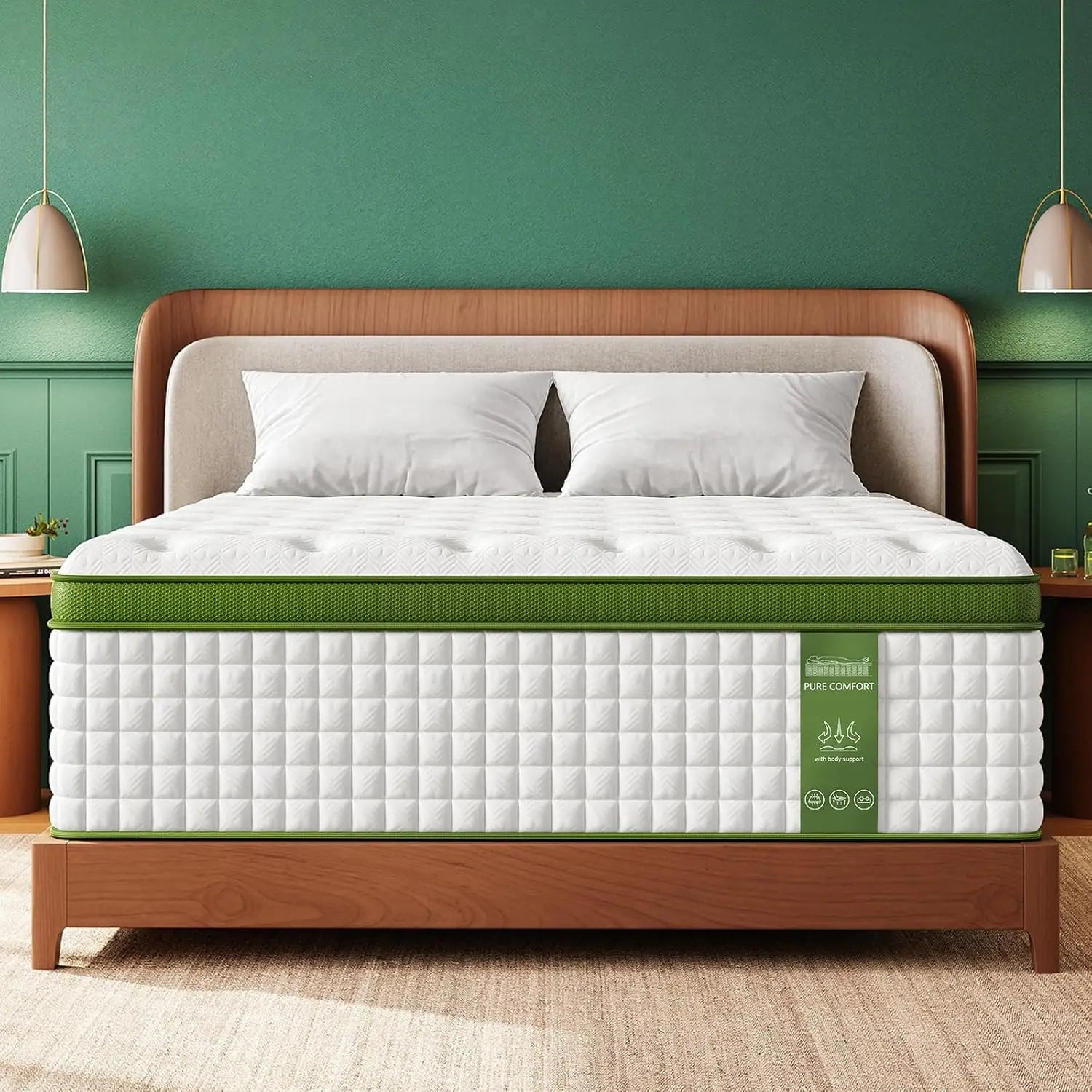 Extra Firm Hybrid King Mattress 14 Inch for Back Pain Relief with Edge Support & Cooling, Hotel Bed, Custom